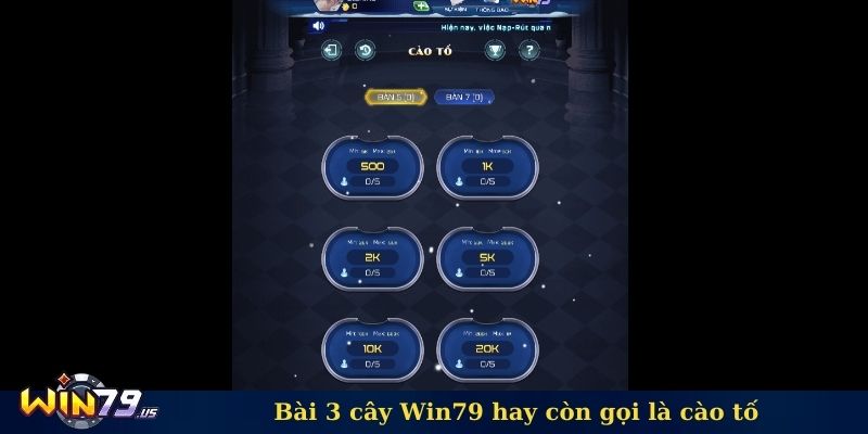 Bài 3 cây Win79 hay còn gọi là cào tố