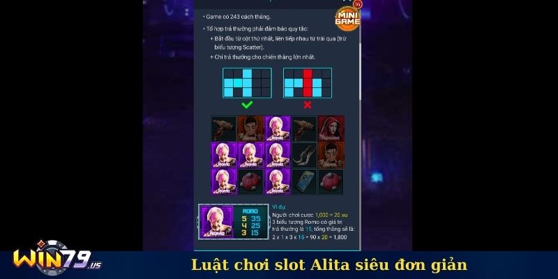 Luật chơi slot Alita siêu đơn giản