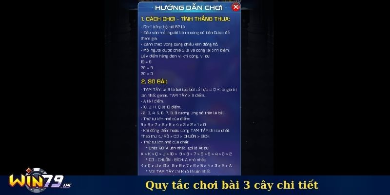 Quy tắc chơi bài 3 cây chi tiết